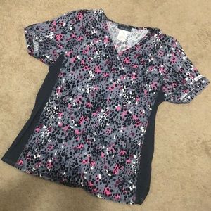 Cherokee Patterned Scrub Top